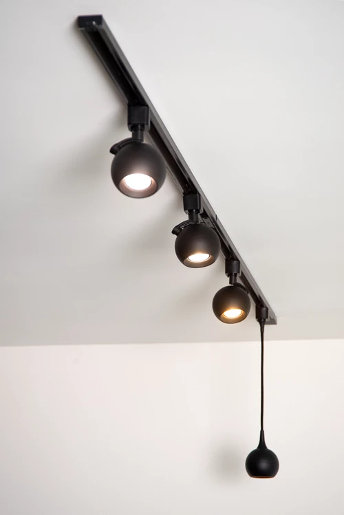 Lucide TRACK FAVORI Track spot - 1-circuit Track lighting system - 1xGU10 - Black (Extension) - atmosphere 8